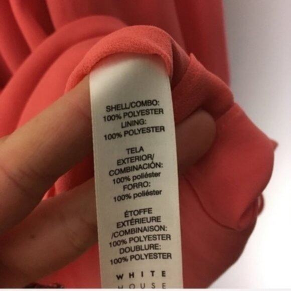 WHBM Coral Pink Off-the-Should Smocked Blouse Size Medium - Picture 12 of 12